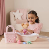 LullaBaby Badpop met Accessoires in Mandje Roze