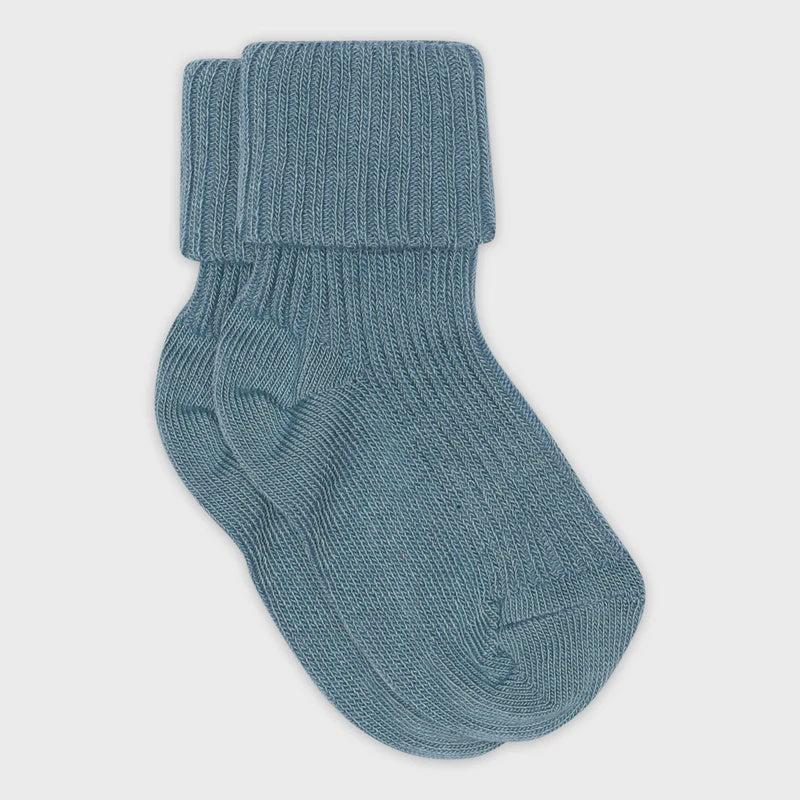 MP Denmark | Cotton rib baby socks - Provincial blue