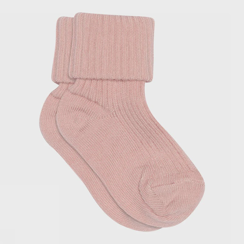 MP Denmark | Cotton rib baby socks - silver pink