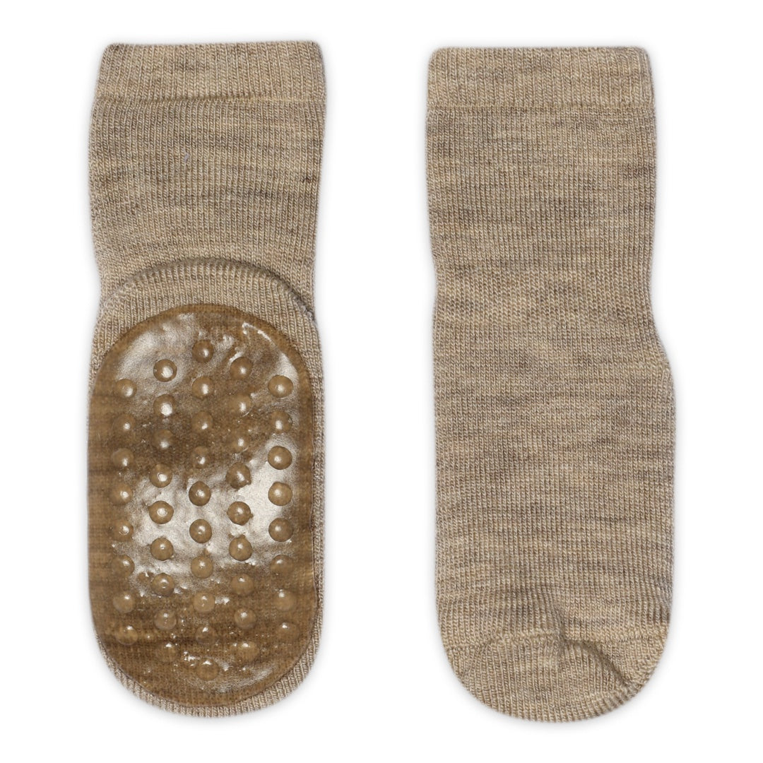 MP Denmark | Wool anti-slip socks | Light Brown Melange