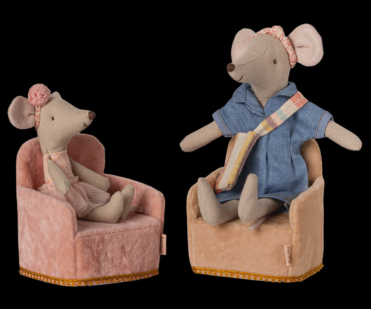 Maileg | Folding chair, Mouse - Rose