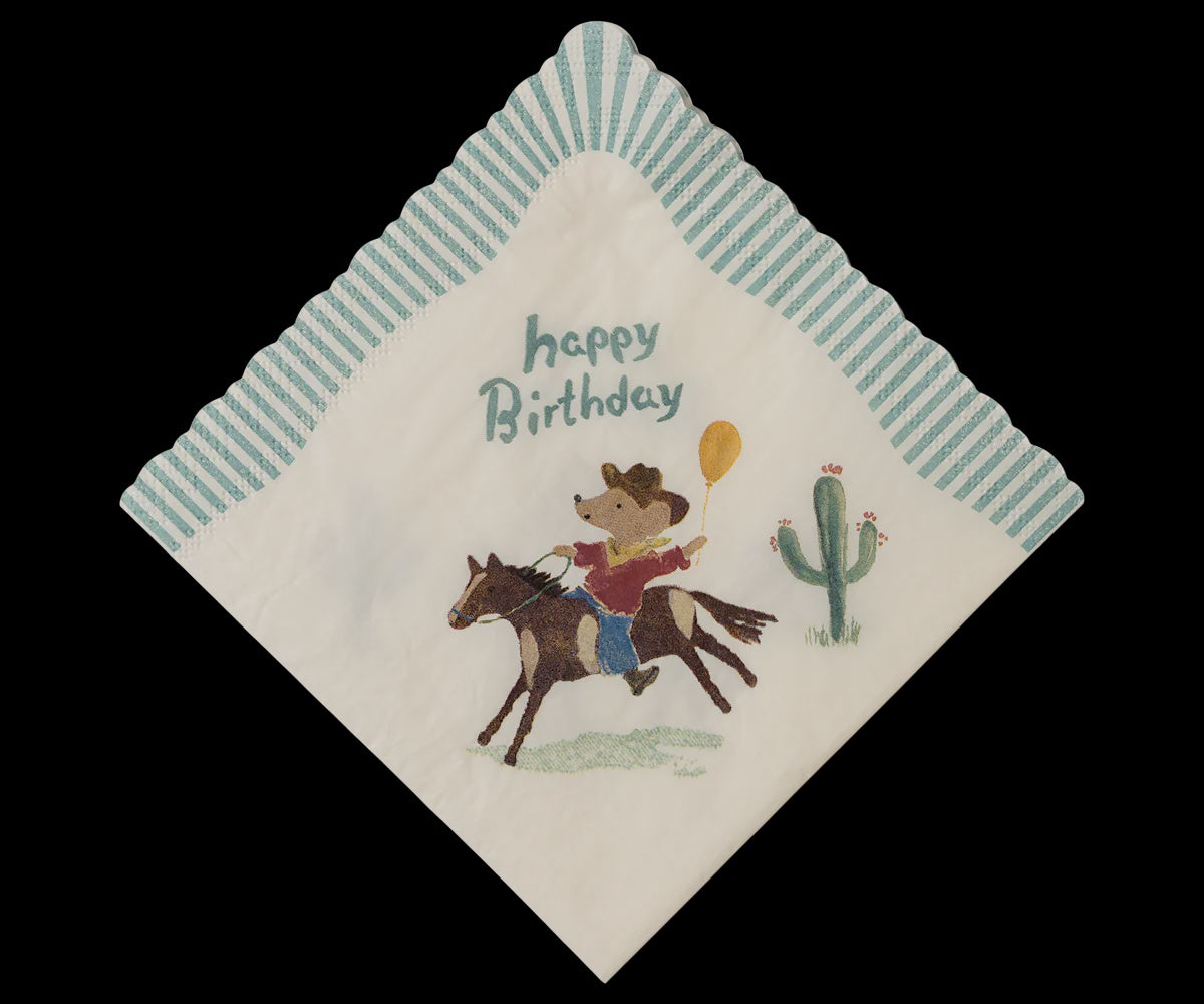 Maileg - Servetten, Happy birthday - Cowboy