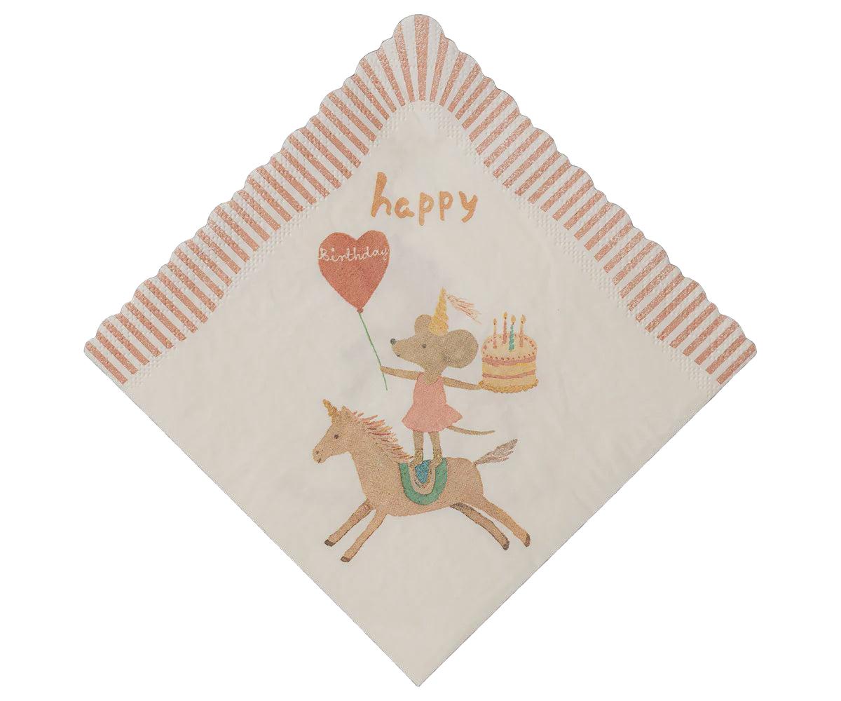 Maileg | Servetten, Happy birthday - Unicorn