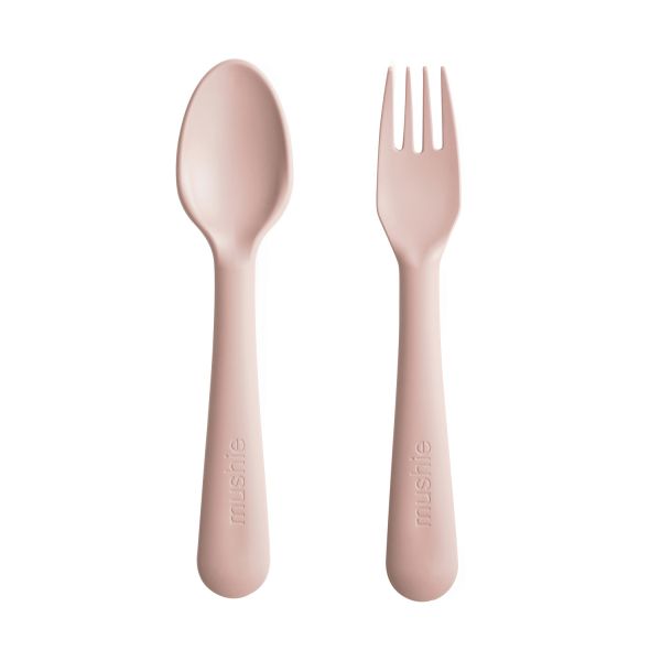 Mushie - Bestek vork & lepel Blush