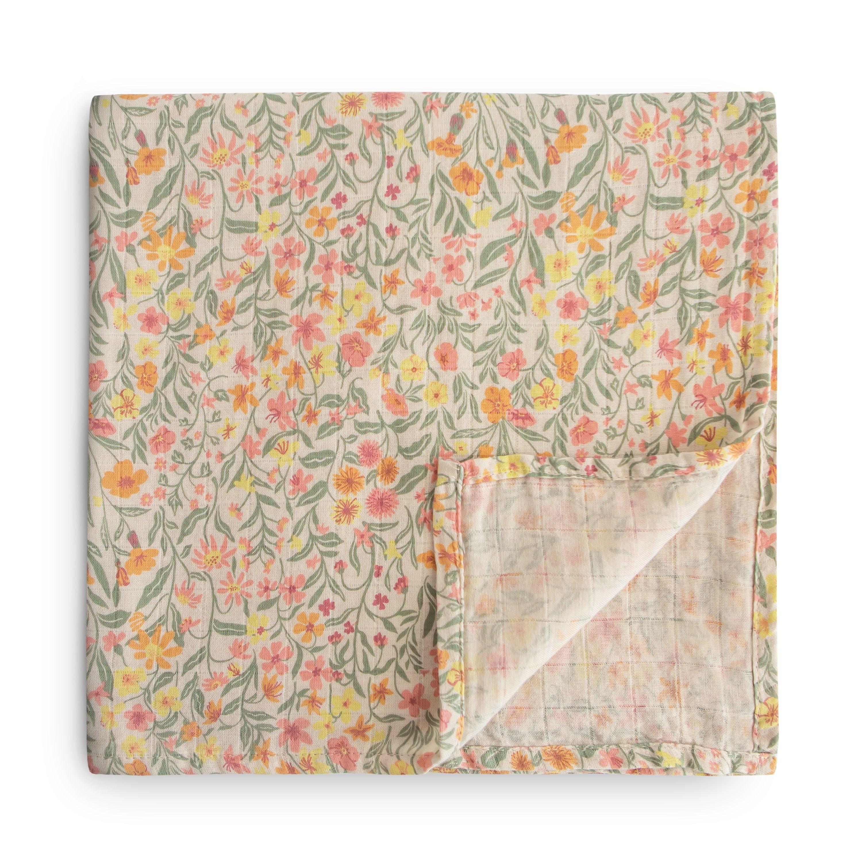 Mushie | Swaddle 120x120 Pastel blooms