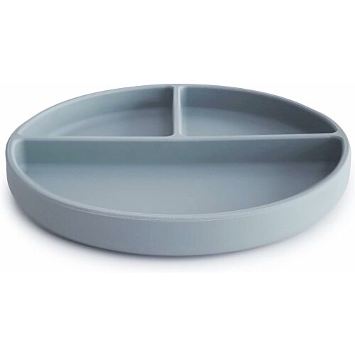 Mushie l Silicone Plate met vakken Powder Blue