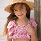 Navy Natural | Bikini pink leopard flower