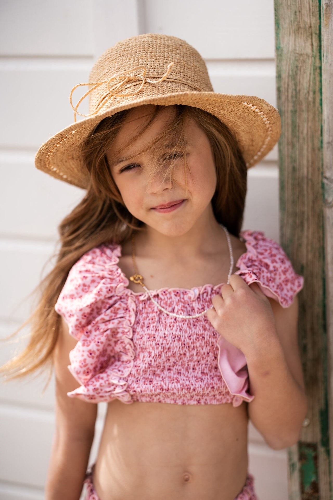 Navy Natural | Bikini pink leopard flower