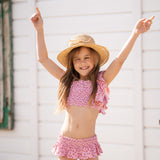 Navy Natural | Bikini pink leopard flower