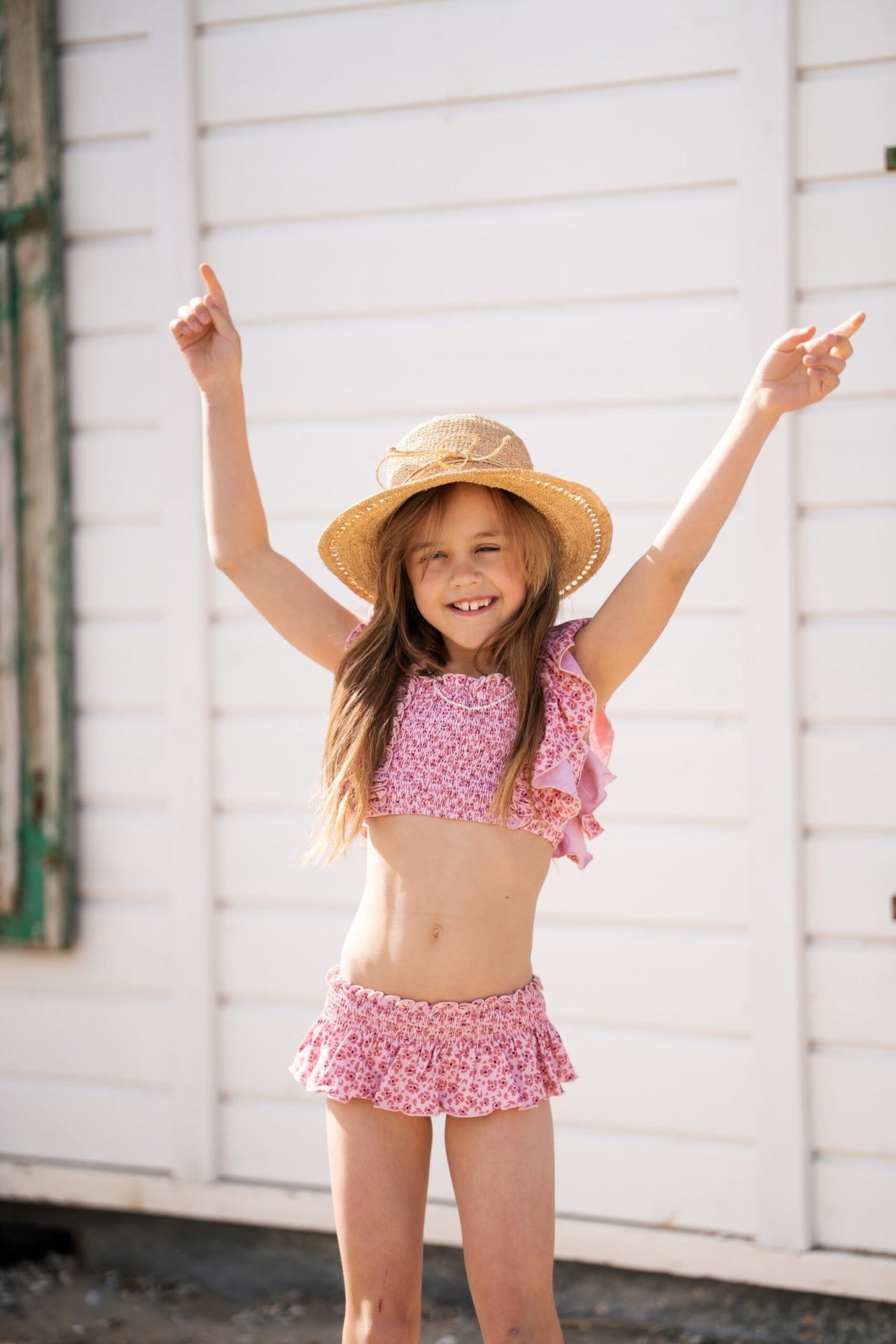 Navy Natural | Bikini pink leopard flower