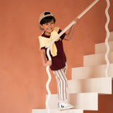 Navy Natural | Mex pants burgundy stripe