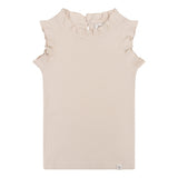 Navy Natural | Ruffle top almond rib