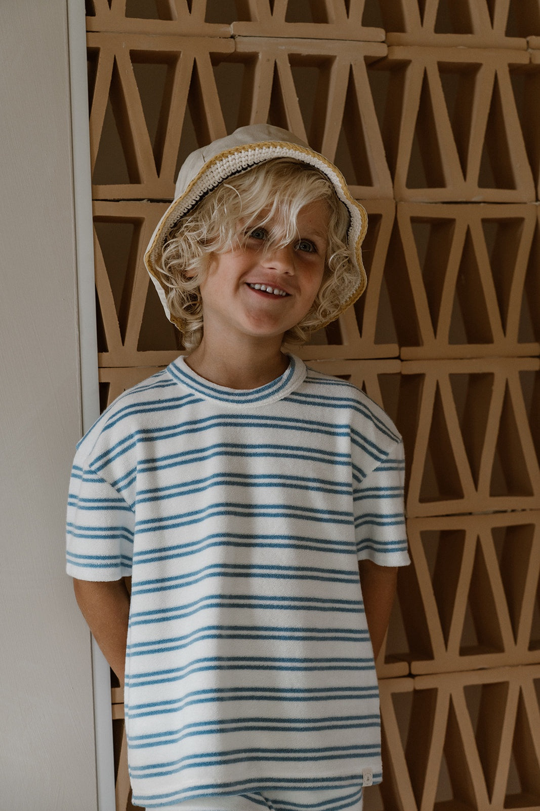 Navy Natural | Sem t-shirt bath Terry blue stripe