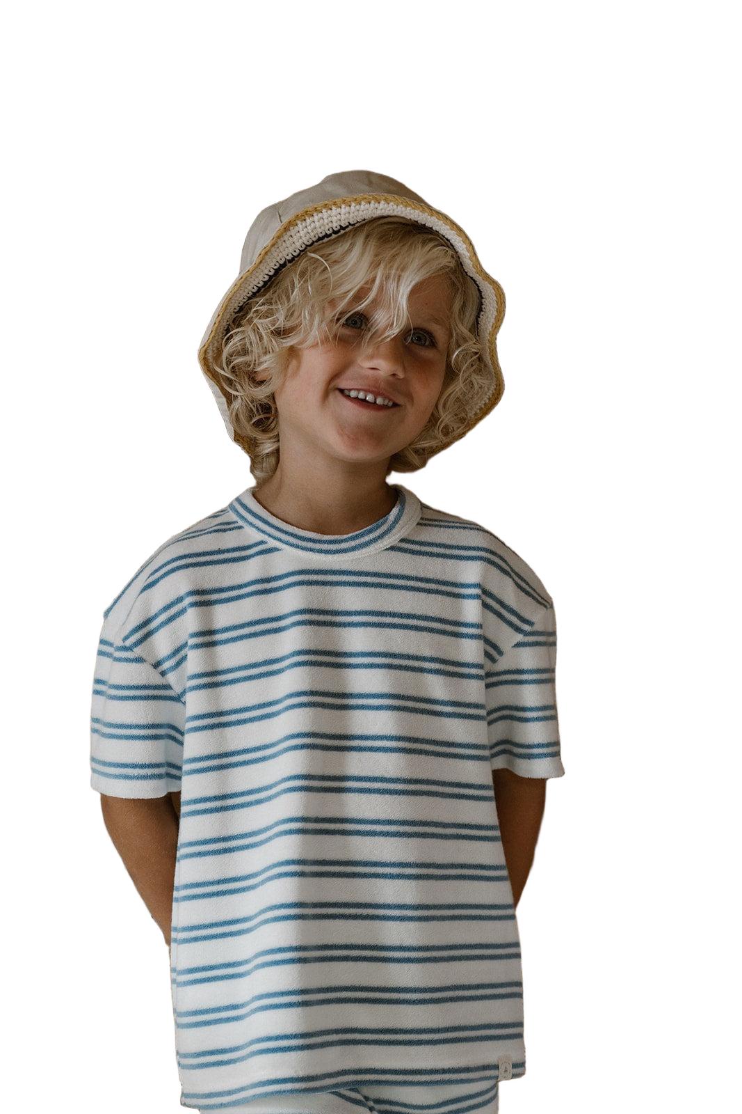Navy Natural | Sem t-shirt bath Terry blue stripe