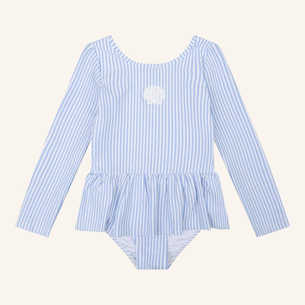 Navy Natural | Swimsuit blue stripe