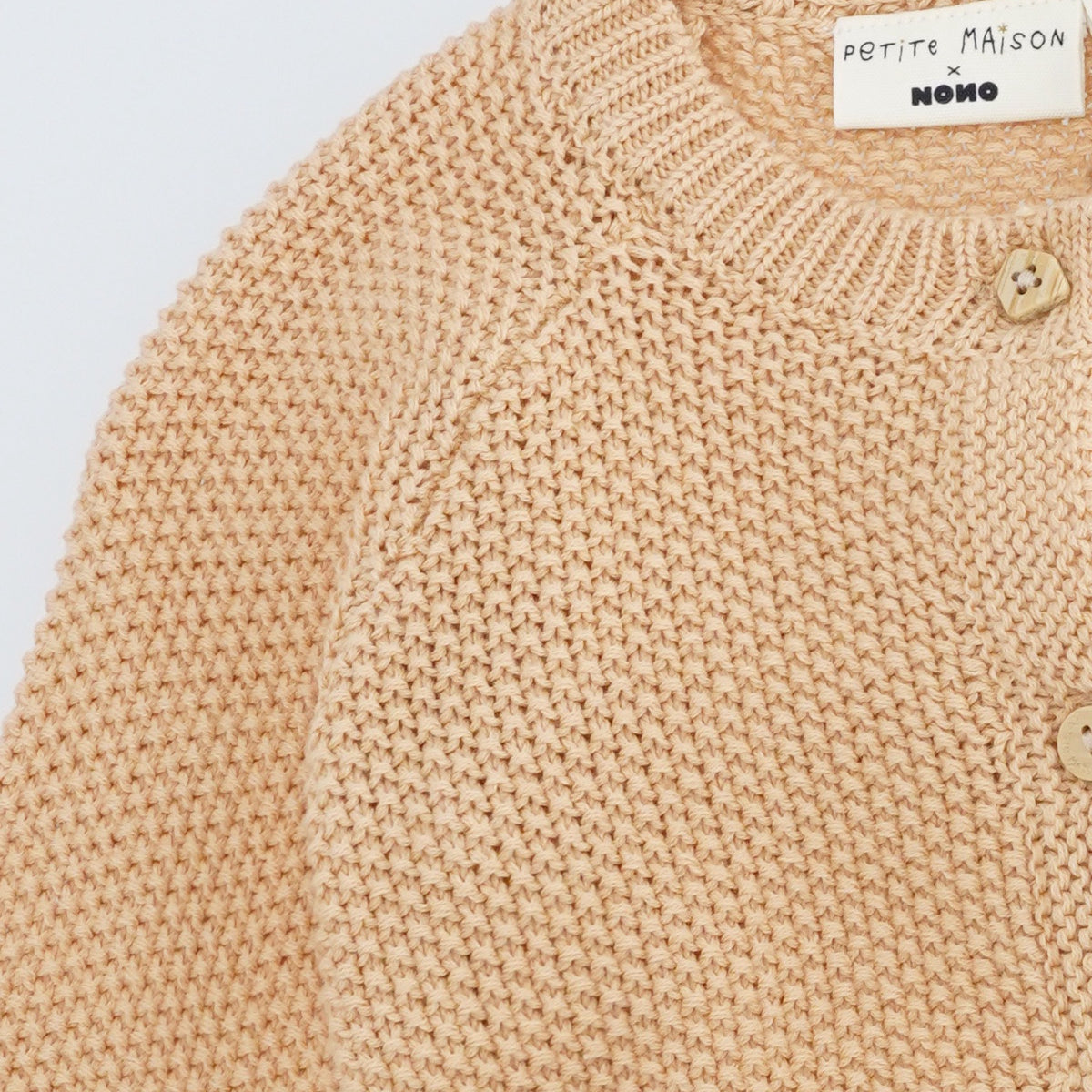 Petit Maison|Kiki knitted button up cardigan | Honey Peach