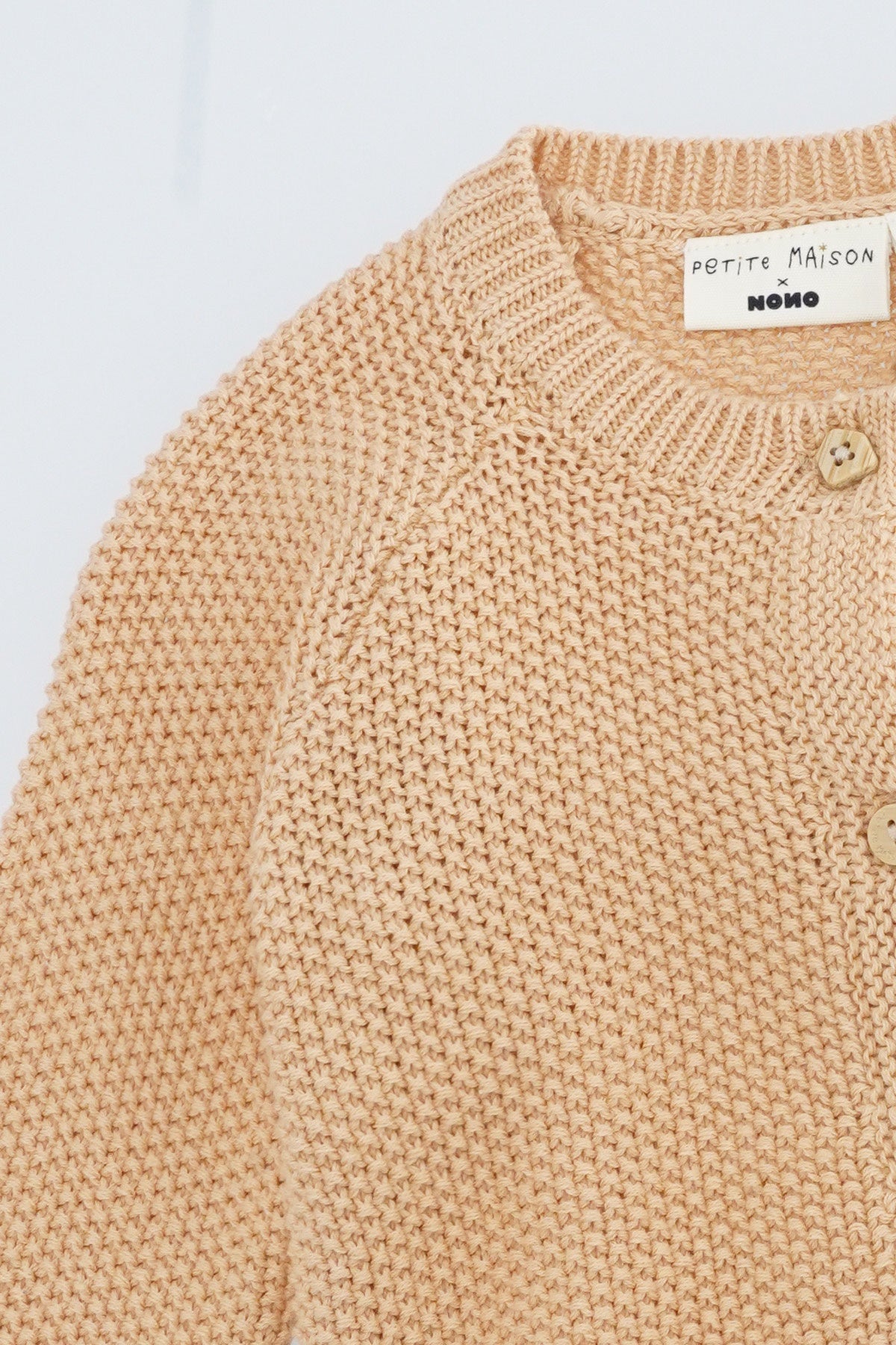 Petit Maison|Kiki knitted button up cardigan | Honey Peach