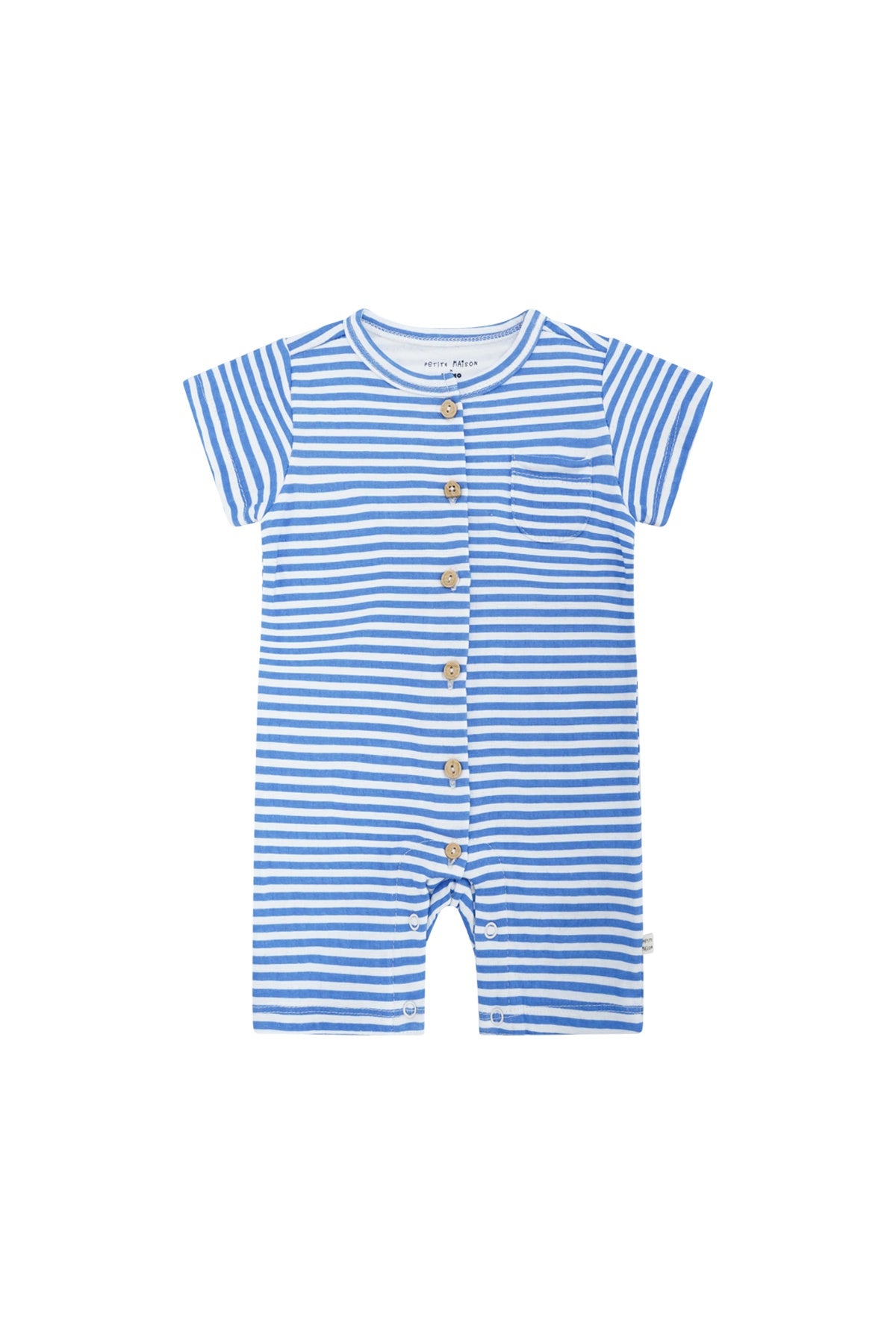 Petit Maison|Sem bodysuit s/sl double jersey | AOP Blue Stripes