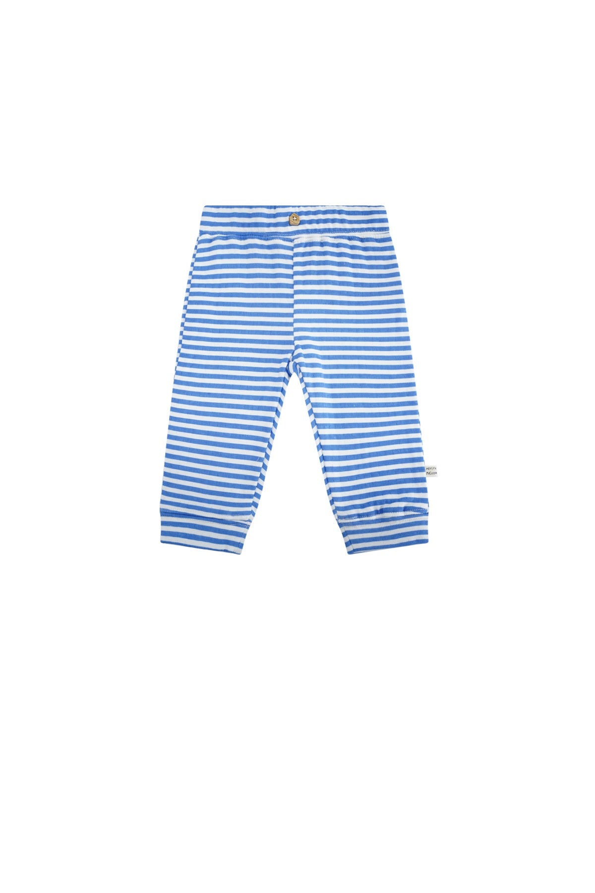 Petit Maison|Sky Jersey Pants with button|AOP Blue Stripe