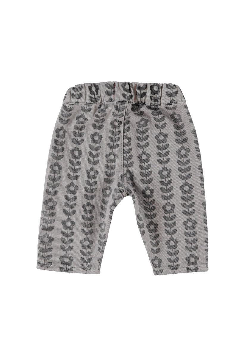 Piupiuchick | Baby trousers grey w/ black flowers