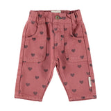 Piupiuchick | Baby trousers pink w/ black hearts