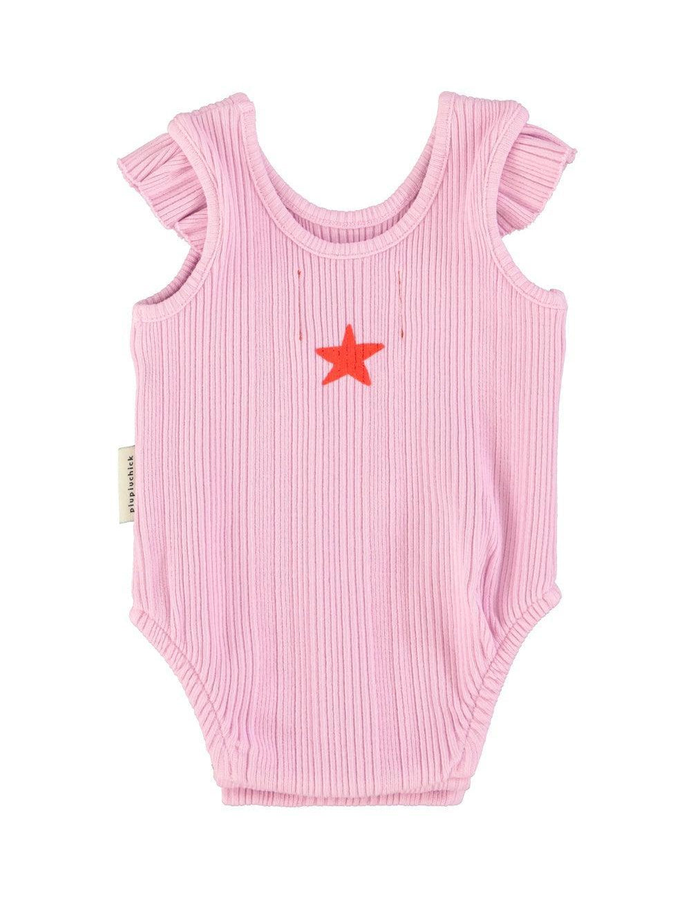 Piupiuchick Bodysuit lilac w/ heart print