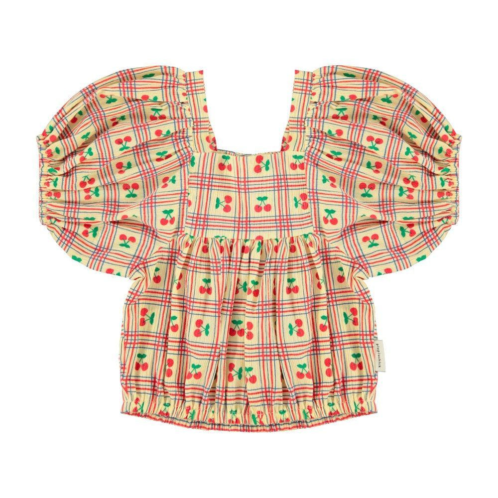 Piupiuchick Cropped blouse w/ cherries allover