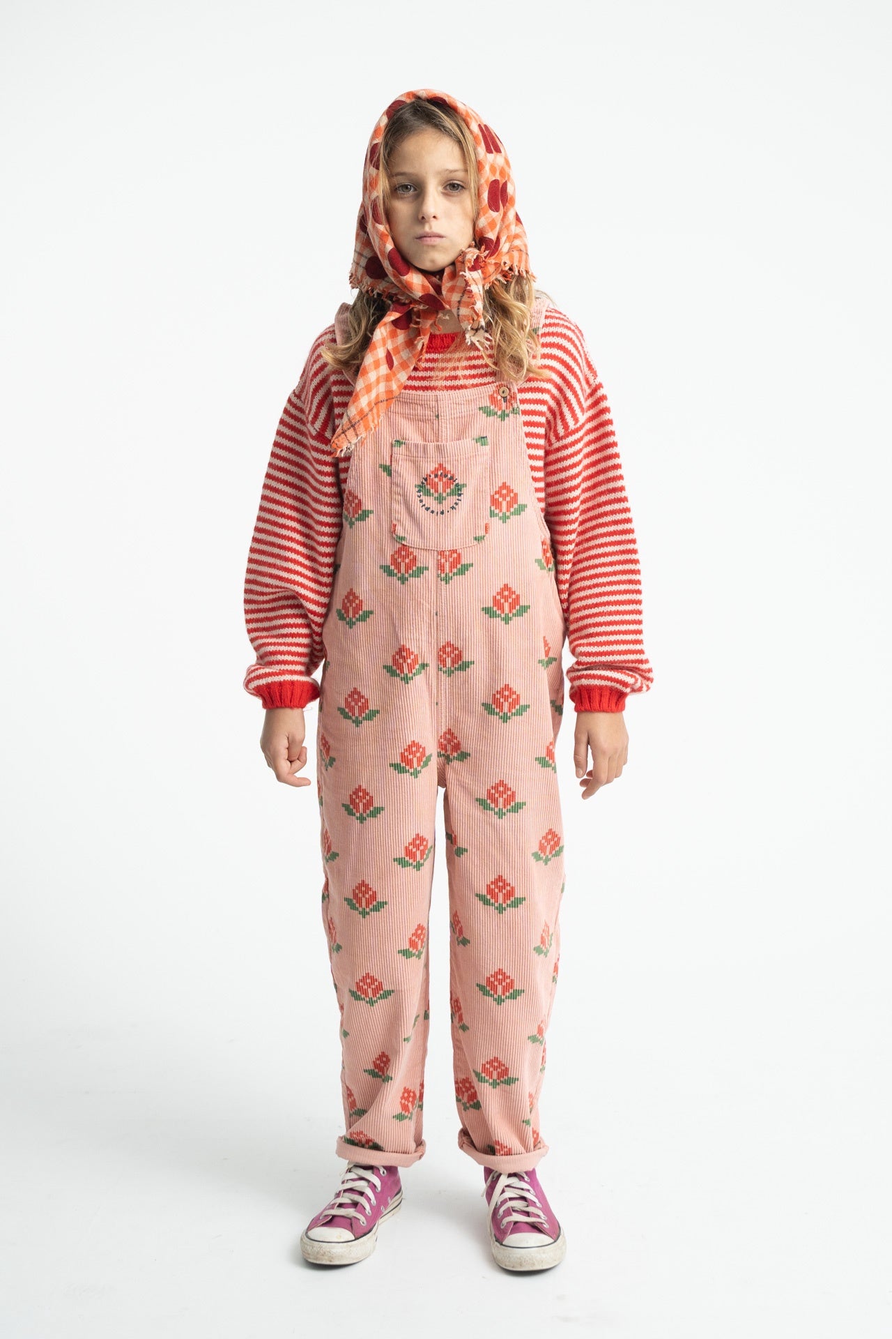 Piupiuchick | Dungarees pink w/ big flowers