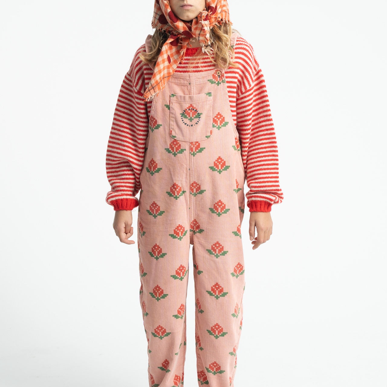 Piupiuchick | Dungarees pink w/ big flowers