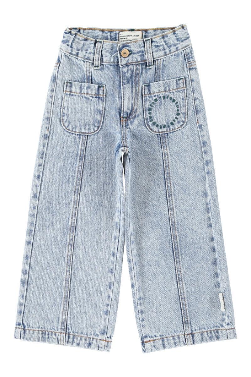 Piupiuchick | Flare trousers fadded light blue denim