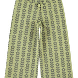 Piupiuchick | Flare trousers green w/ black flowers