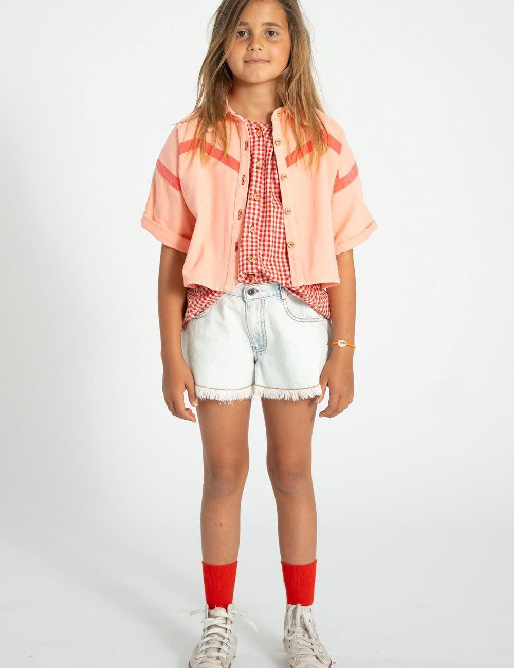 Piupiuchick Jacket SS Pink w/ lines