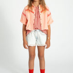 Piupiuchick Jacket SS Pink w/ lines