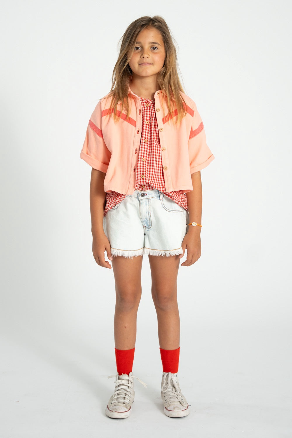 Piupiuchick Jacket SS Pink w/ lines