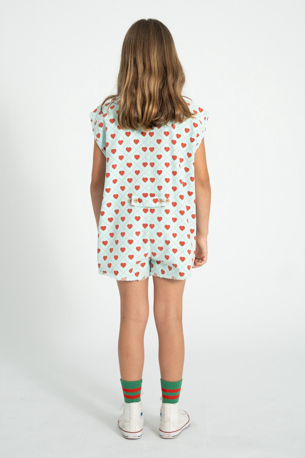 Piupiuchick Jumpsuit lightblue w/ hearts