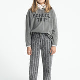 Piupiuchick | Mom fit trousers grey w/ black flowers