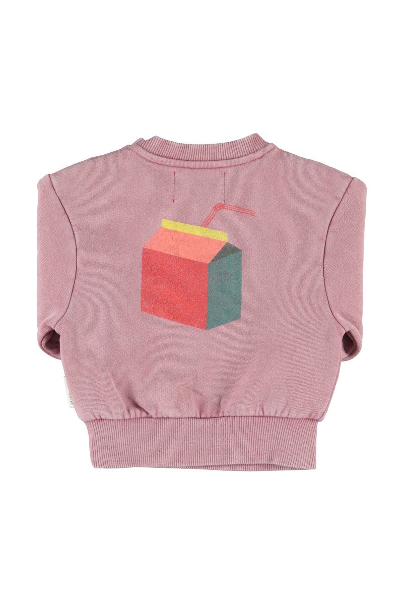 Piupiuchick | Oversized sweatshirt pink w/ "lunch break" print