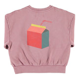 Piupiuchick | Oversized sweatshirt pink w/ "lunch break" print