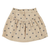 Piupiuchick | Short skirt beige w/ black hearts
