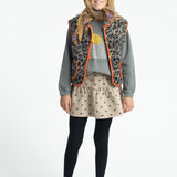Piupiuchick | Short skirt beige w/ black hearts