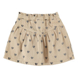 Piupiuchick | Short skirt beige w/ black hearts