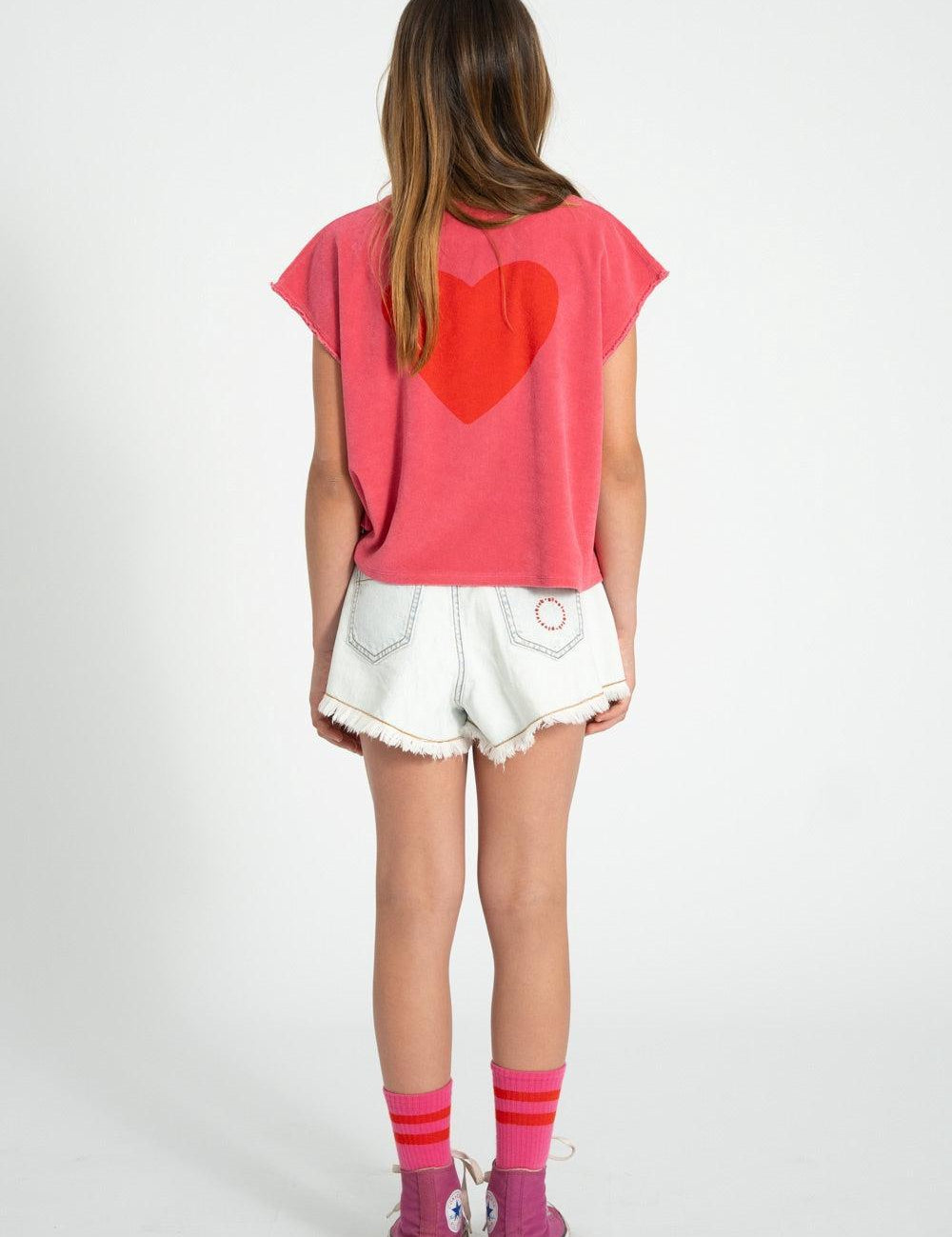 Piupiuchick | Shorts w/ fringes washed light denim