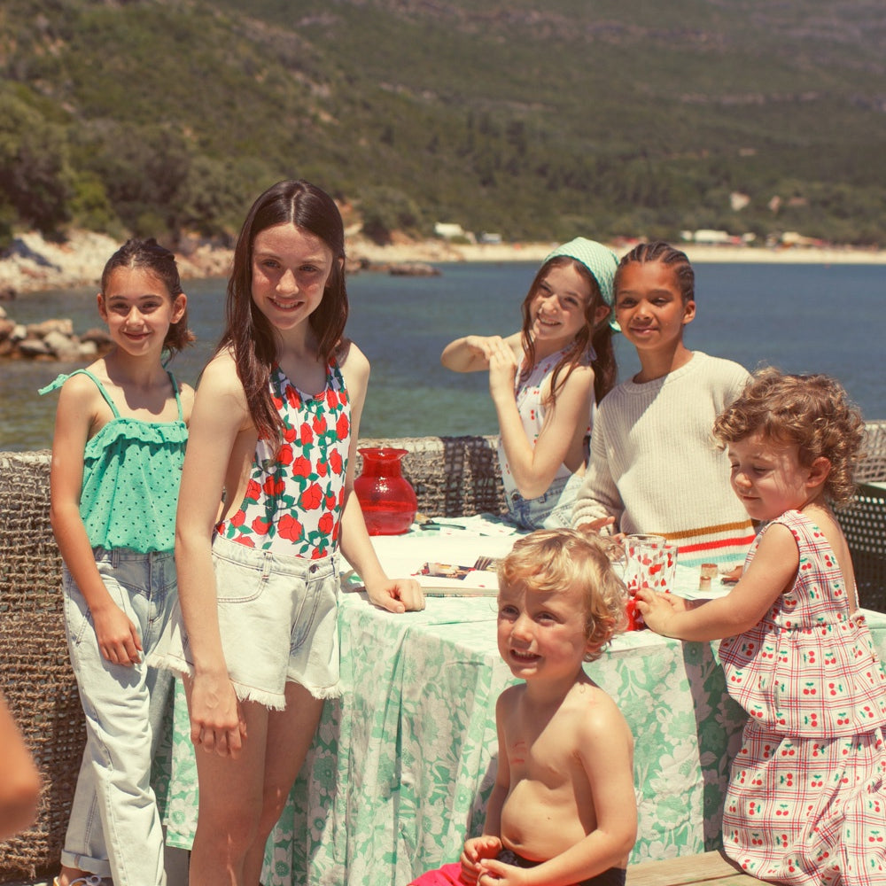 Piupiuchick | Shorts w/ fringes washed light denim