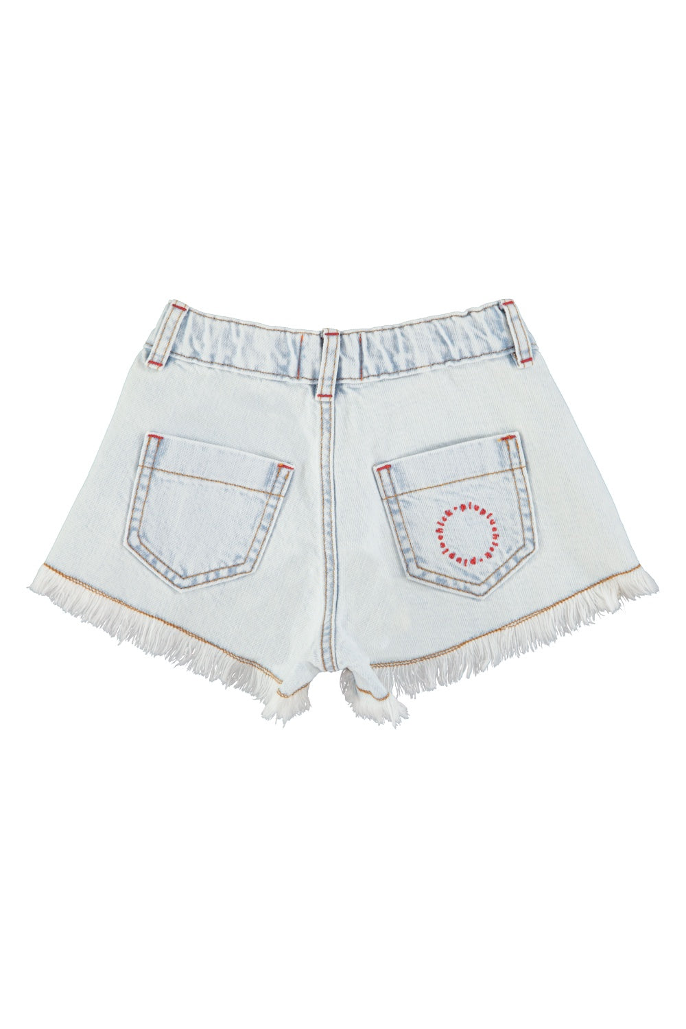 Piupiuchick | Shorts w/ fringes washed light denim