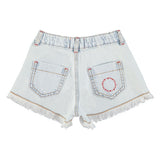 Piupiuchick | Shorts w/ fringes washed light denim