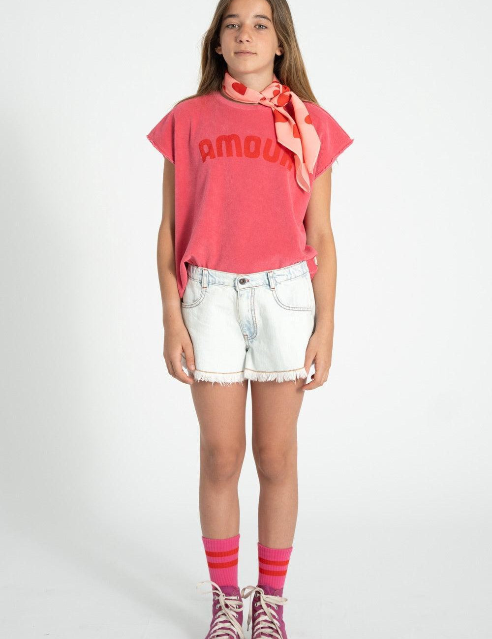Piupiuchick Sleeveless Top w/ Amour print