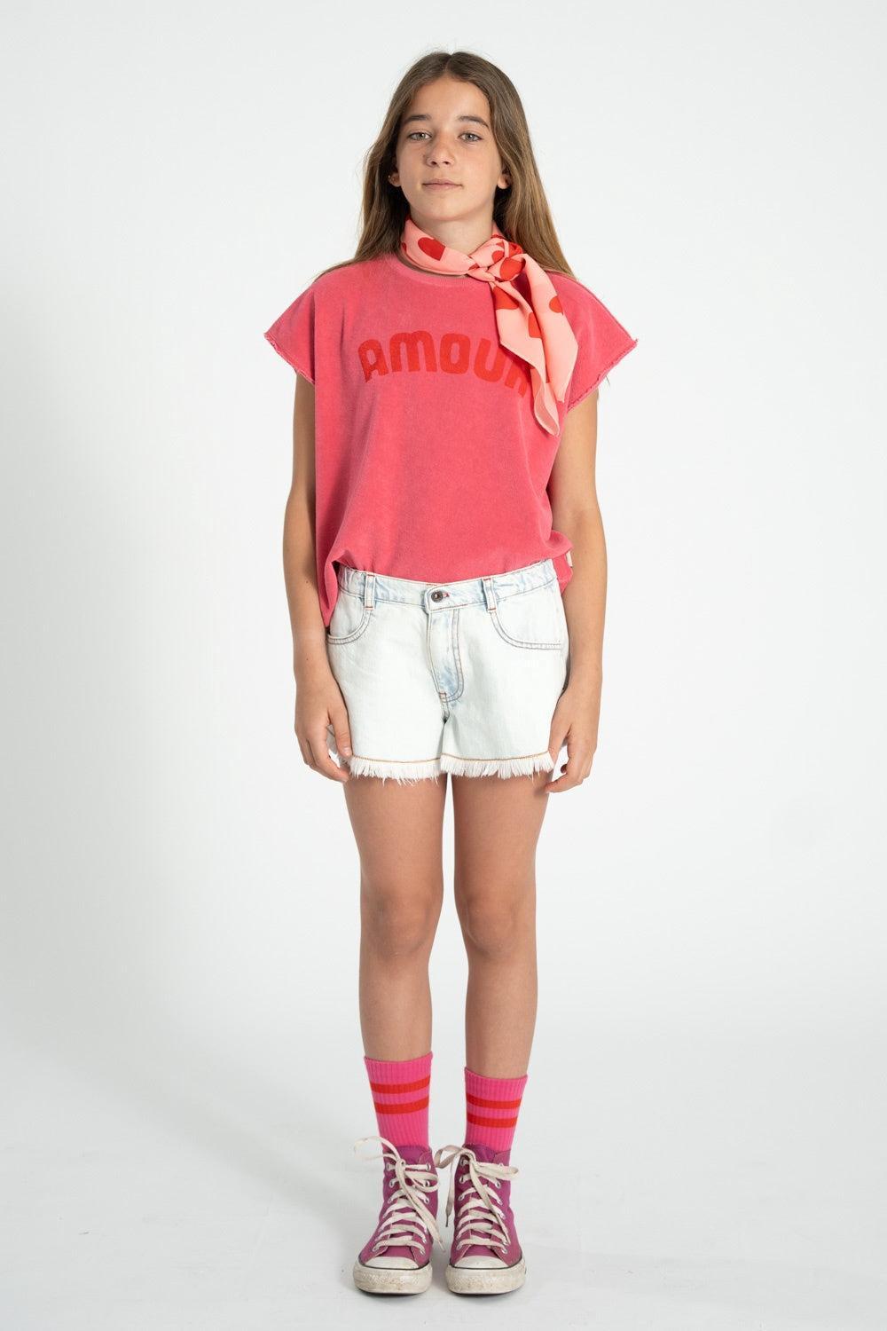 Piupiuchick Sleeveless Top w/ Amour print