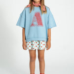 Piupiuchick Sweatshirt SS blue w/ A print