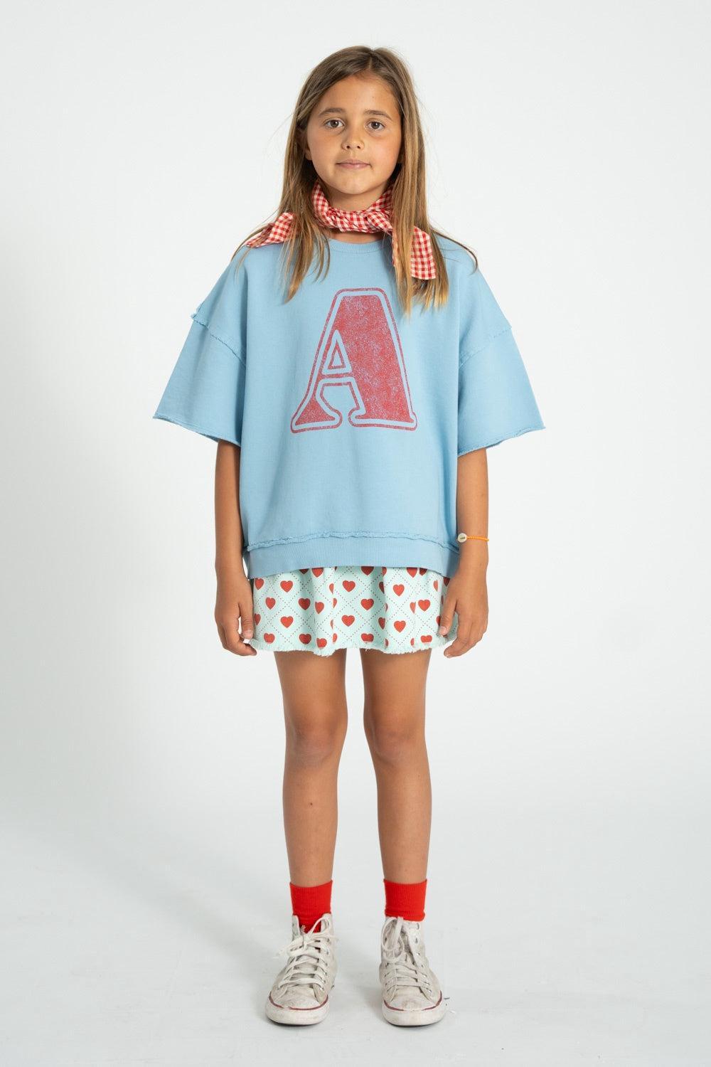 Piupiuchick Sweatshirt SS blue w/ A print