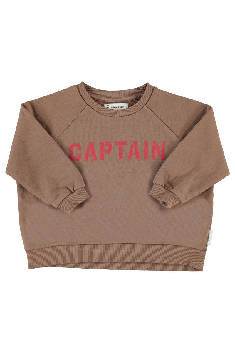 Piupiuchick | Sweatshirt brown w/ "captain" print